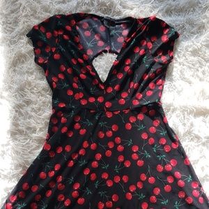 Womens skater dress with cherries on it